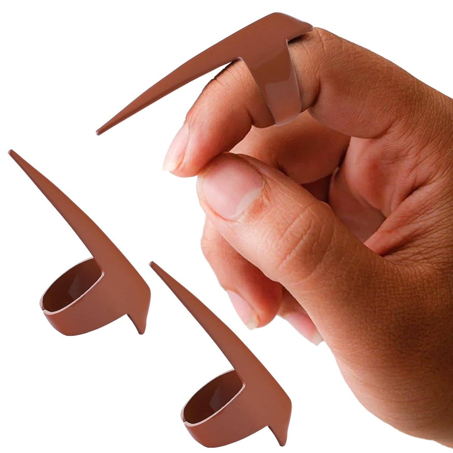 My Hair Tools 2PCS Pro Hair Parting & Sectioning Rings - Stainless Steel Finger Quick Braiding Pick Tool for Precise Styling & Installation of Human Hair Extensions Lightweight Hair Separating Tool