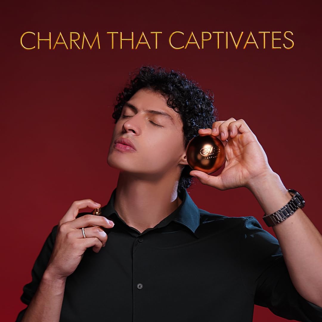 EZE Elevate Magic Perfume For Men - 75ml | Premium Long Lasting Fragrance with Cinnamon, Lavender & Deep Blend of Spices, Amber, Leather, Oud & Woods | Bold Masculine Scent | Luxury Gift for Him