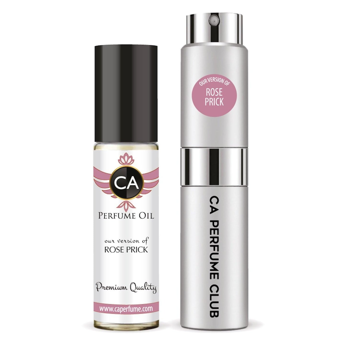 CA Perfume Duo Impression of Rose Prick For Women And Men Perfume Layering Set Long Lasting Travel Size EDP + Body Oil Roll-On Bottle 0.27 Fl Oz+0.33 Fl Oz