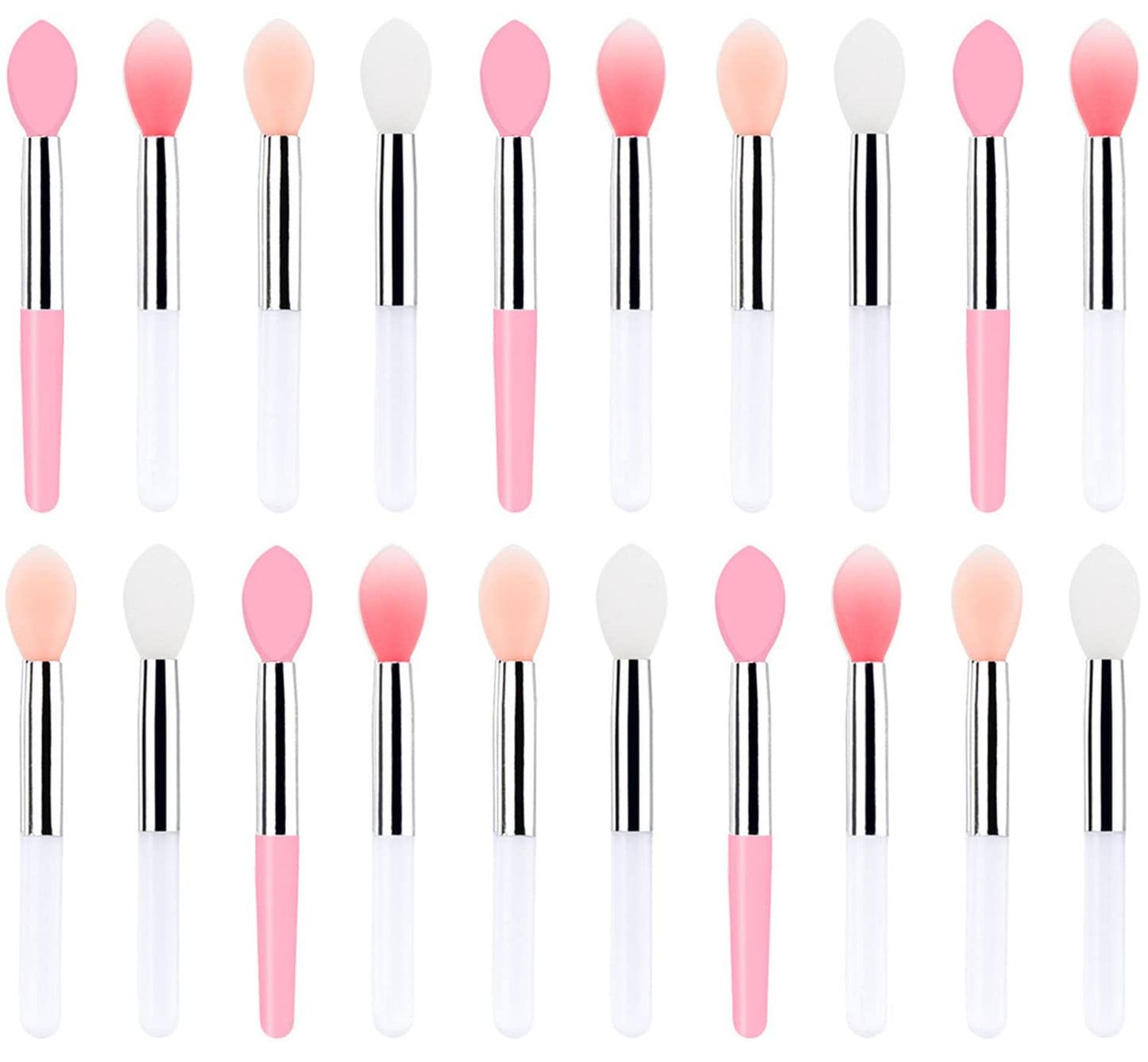 20 Pcs Silicone Mini Lip Brush, Silicone Lipstick Applicator Wands for Lip Gloss, Eyeshadow