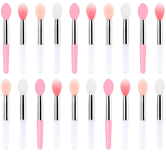 20 Pcs Silicone Mini Lip Brush, Silicone Lipstick Applicator Wands for Lip Gloss, Eyeshadow