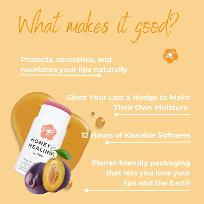Hydrating Tinted Lip Balm with Manuka Honey 15+ UMF | 12+ Hour Moisture, Zero Waste Recyclable Tube | Lip Moisturizer & Color in One | 0.25 oz / 7 gr (Soft Plum)