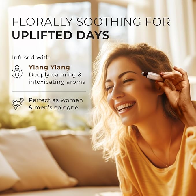 Gya Labs Ylang Ylang Essential Oil Roll on for Skin - 100% Pure Natural Ylang-Ylang Perfume Oil Roller, Exotic Long Lasting Floral Scent, Refined Aromatherapy, Travel Size (0.34 Fl Oz)