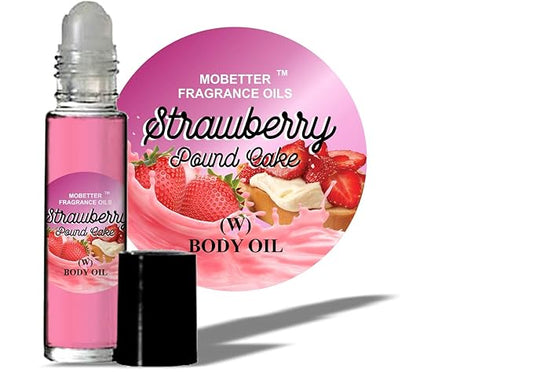 MOBETTER FRAGRANCE OILS Strawberry Pound Cake Perfume body oil fragrance, Floral Fruity Gourmand fragrance for women, Travel Size