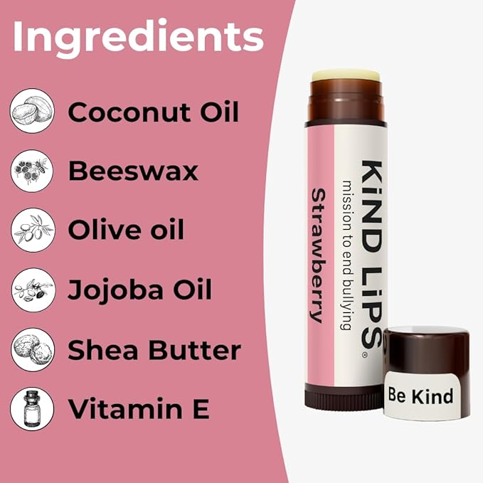 Holiday Lip Balm Gift Set – Variety 4-Pack Kind Lips Organic | Festive Flavors, Gluten-Free, Hydrating, Moisturizing, Natural, Cruelty-Free, USDA Certified, Non-Greasy