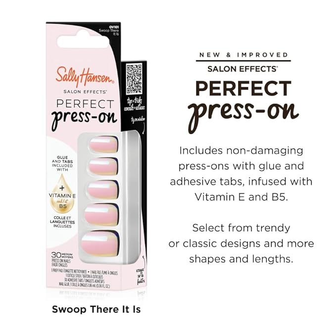 Sally Hansen Instant Cuticle Remover and Swoop There It Is Press-On Nails Kit with Nail Glue and Adhesive Tabs