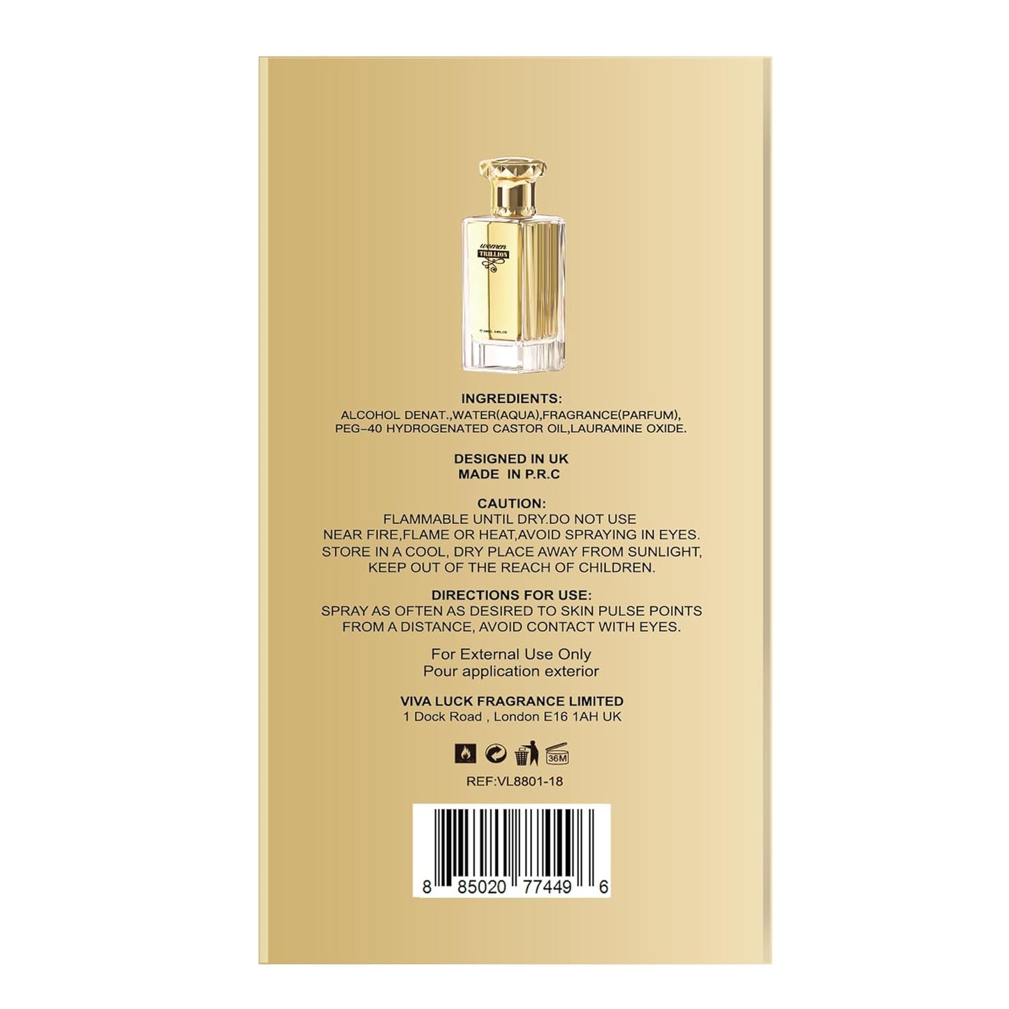 Hybrid & Company Women Trillion Pour Femme Eau De Parfum Vaporisateur Natural Spray 3.4 Fl Oz