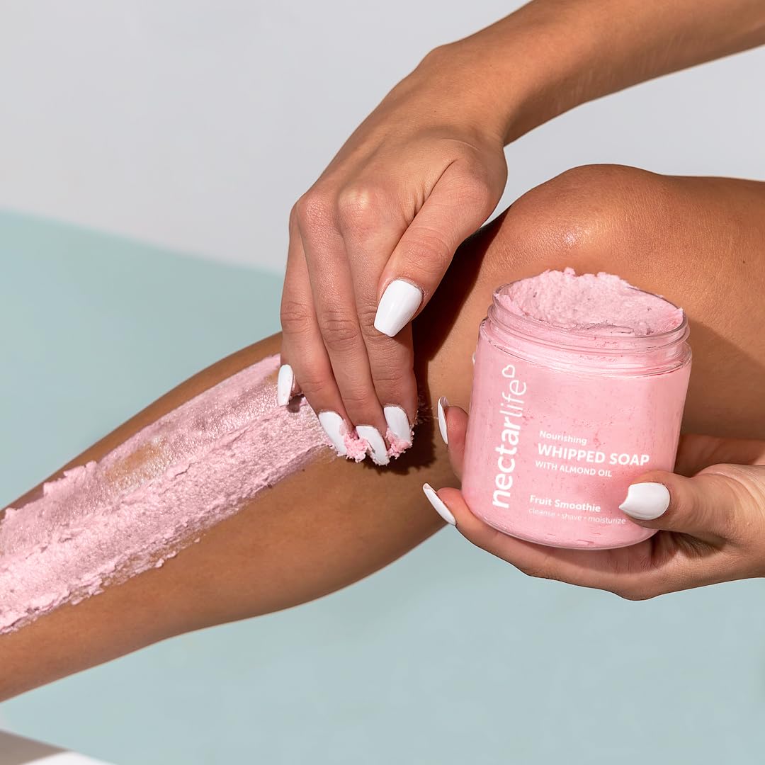 Nectar Life Daily Glow Kit Body Skin Care Set, Whipped Soap, Sugar Body Scrub, Hand Wash (Fruit Smoothie Scent)