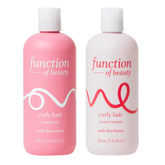 Function of Beauty Curly Hair Shampoo & Conditioner Set - Sulfate-Free Shampoo & Conditioner Duo for Natural Curls & Bounce - Curl Defining, Hydrating & Moisturizing - Dry & Dull Hair Care Products