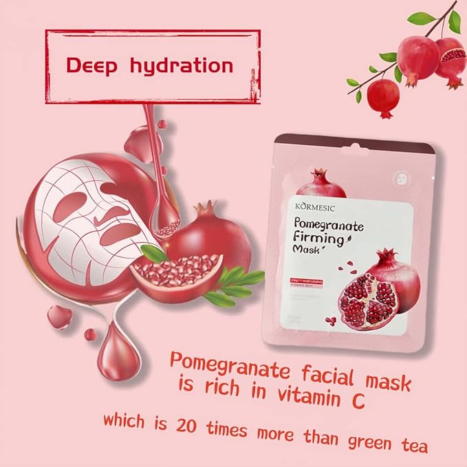 Facial mask Moisturizing face Mask - 10 Sheets, Deep Hydration, Improves Dry Skin, Sheet Mask, skincare for All Skin Types