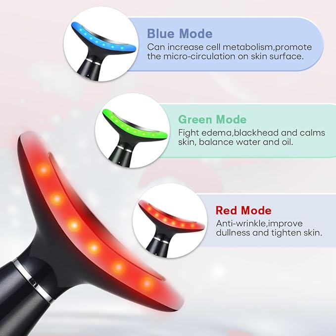 Facial Massager,Neck Face Massager Tool,3 Mode Massage with Heat,Portable Beauty Instrument for Skin Care Women Gift