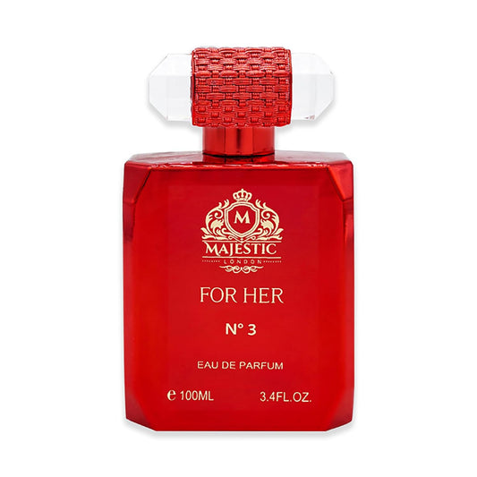 Majestic For Her No3 - Womens Fragrance - Woody Amber Warm Spicy Perfume for Women - Notes of Bergamot and Saffron - 3.4 oz EDP Spray
