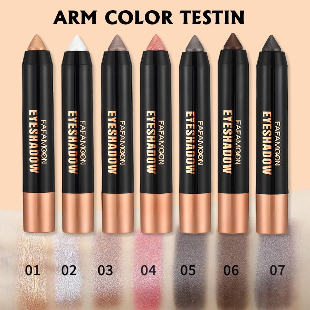 AMY'S DIARY Shimmer Smoky Gray Eyeshadow Stick, Cream Eye Shadow Pencil Waterproof, Eyeshadow Crayon Pen Eye Brightener Stick for Eyes Highlighter