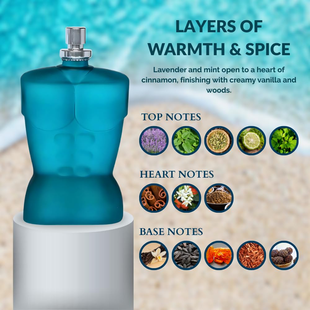 Cologne for Men – INSPIRED by A WORLD RENOWNED MEN'S PERFUME – Lavender, Mint, Cardamom, Vanilla – Spicy, Warm, Sensual, Long-Lasting Eau De Parfum Men 3.4 fl oz