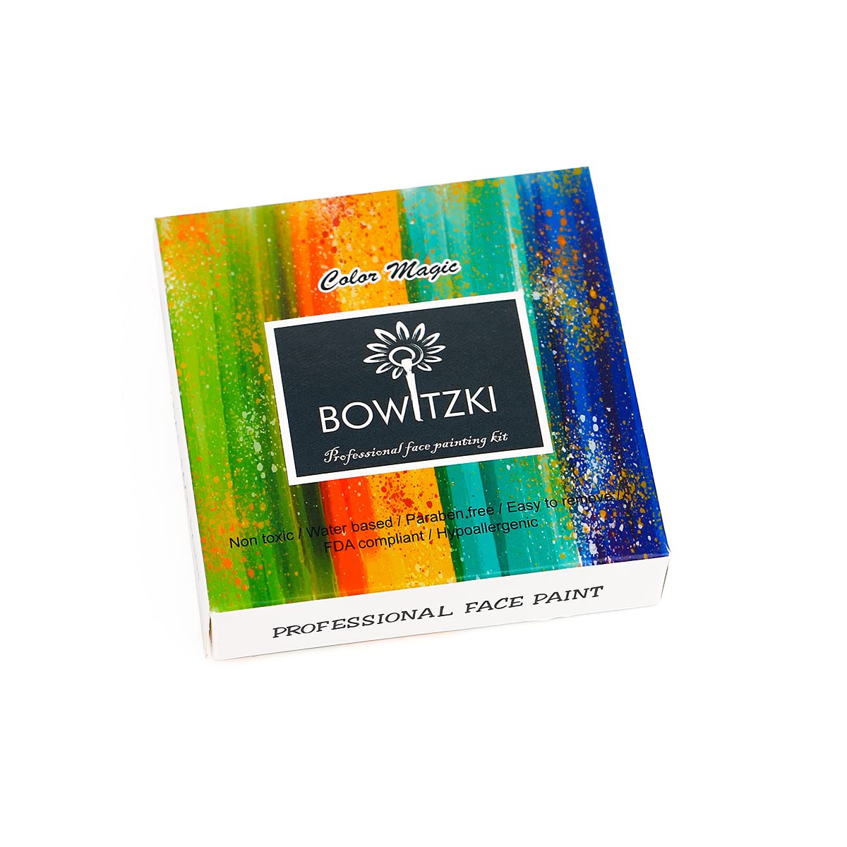 Bowitzki 30g Professional Face Paint Body Paint Water Based Face painting Makeup Safe for Kids and Adults Split Cake Single Color (Metallic Blue)