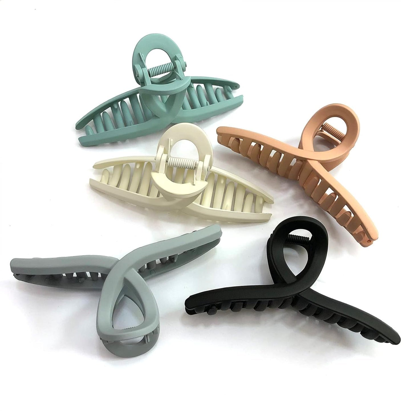 5 Pack Hair Claw Clip Large Matte 4.3 Inch No Slip Big Butterfly Jaw Clips Clamp Assorted Colors for Thin Fine Medium Thick Hair Women