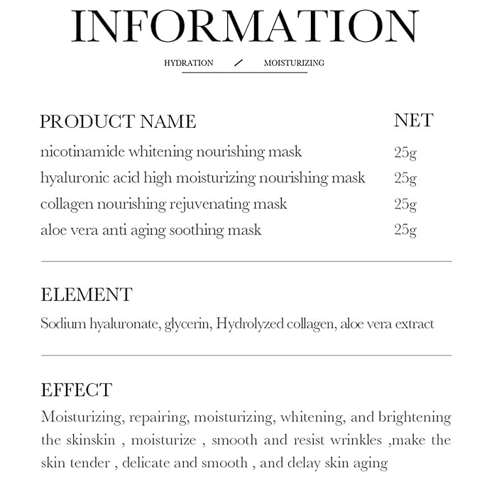 BIOAQUA 3 Step Facial Mask Amino Acid Cleanser Essence Lotion Face Mask 5x(0.8ml+0.8g+25g) (Aloe Vera Anti Aging Soothing Mask)