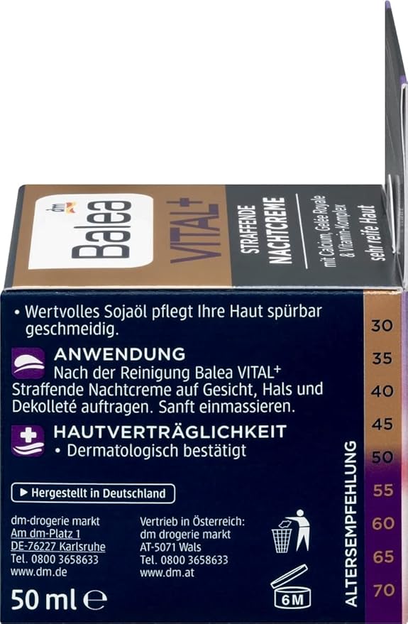 Balea VITAL + Intensive Facial Night Cream, 50 ml - German product