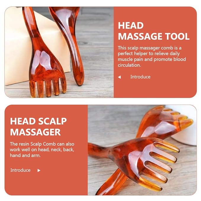 Healifty 4 Pcs Guasha Scraping Massage Tool Massage Comb Facial Massage Board Scalp Comb Massager for Head Face Body