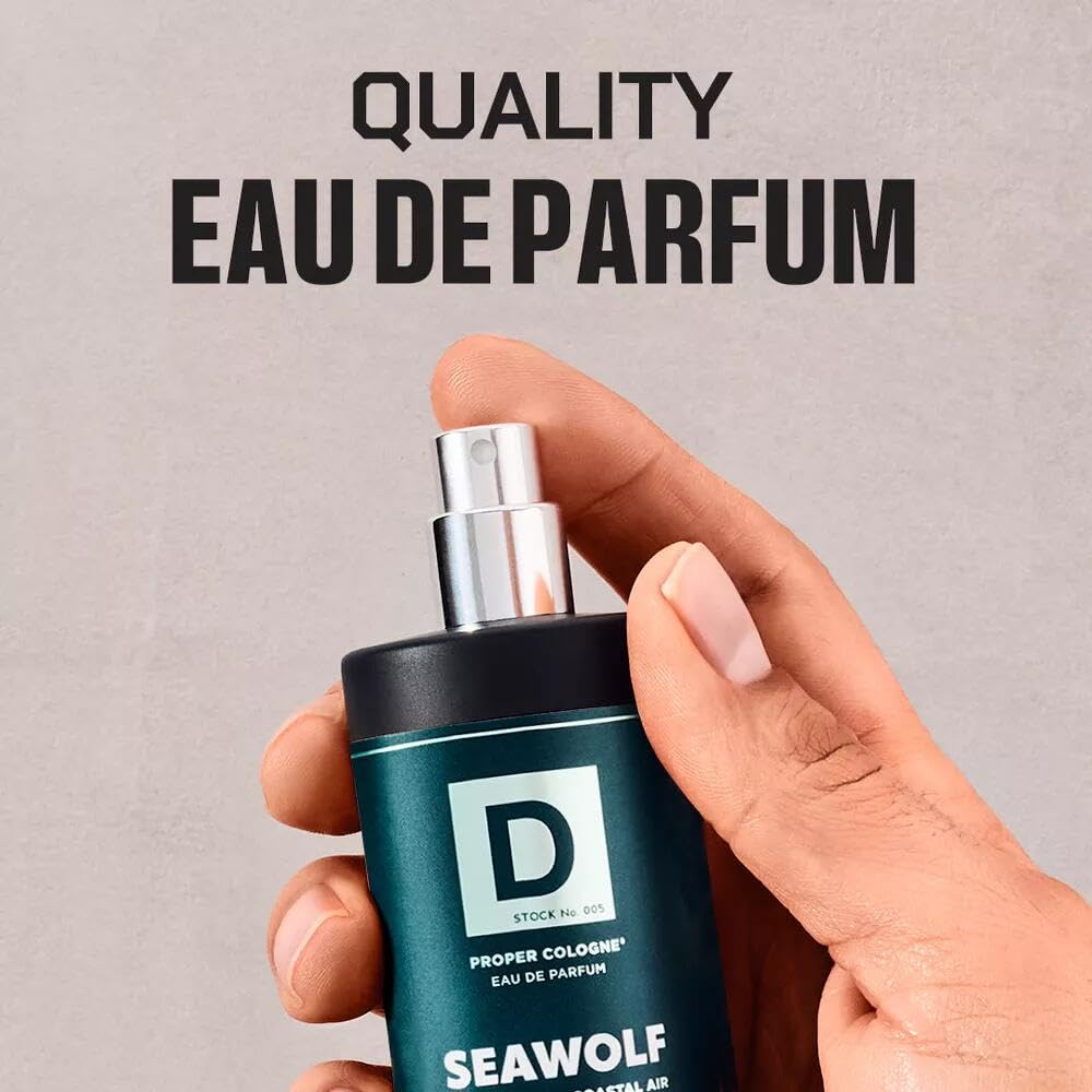 Duke Cannon Proper Cologne Seawolf | Men's Eau de Parfum | Driftwood and Coastal Air | Subtle, Fresh Long-Lasting Scent | 1.7 fl oz