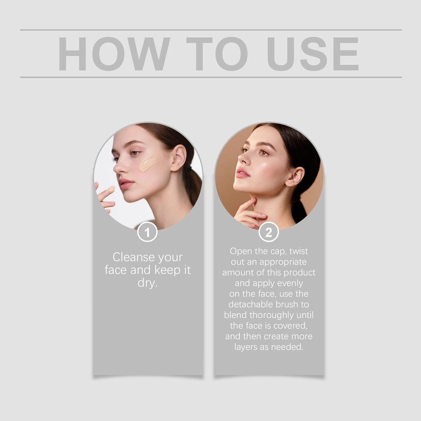 Color Changing Cover Cream Stick: Color-Changing Foundation Stick Full to Medium Coverage with Detachable Brush - Moisturizing Makeup (Ivory)