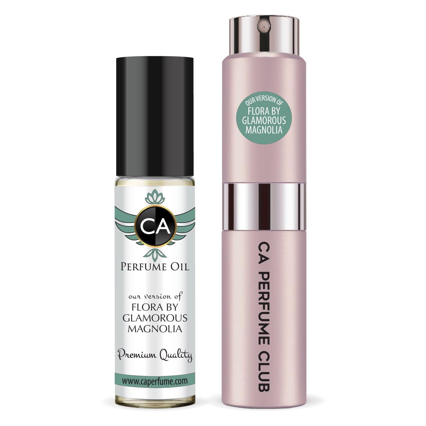CA Perfume Duo Impression of Flora By Glamorous Magnolia For Women Perfume Layering Set Long Lasting Travel Size EDP + Body Oil Roll-On Bottle 0.27 Fl Oz+0.33 Fl Oz