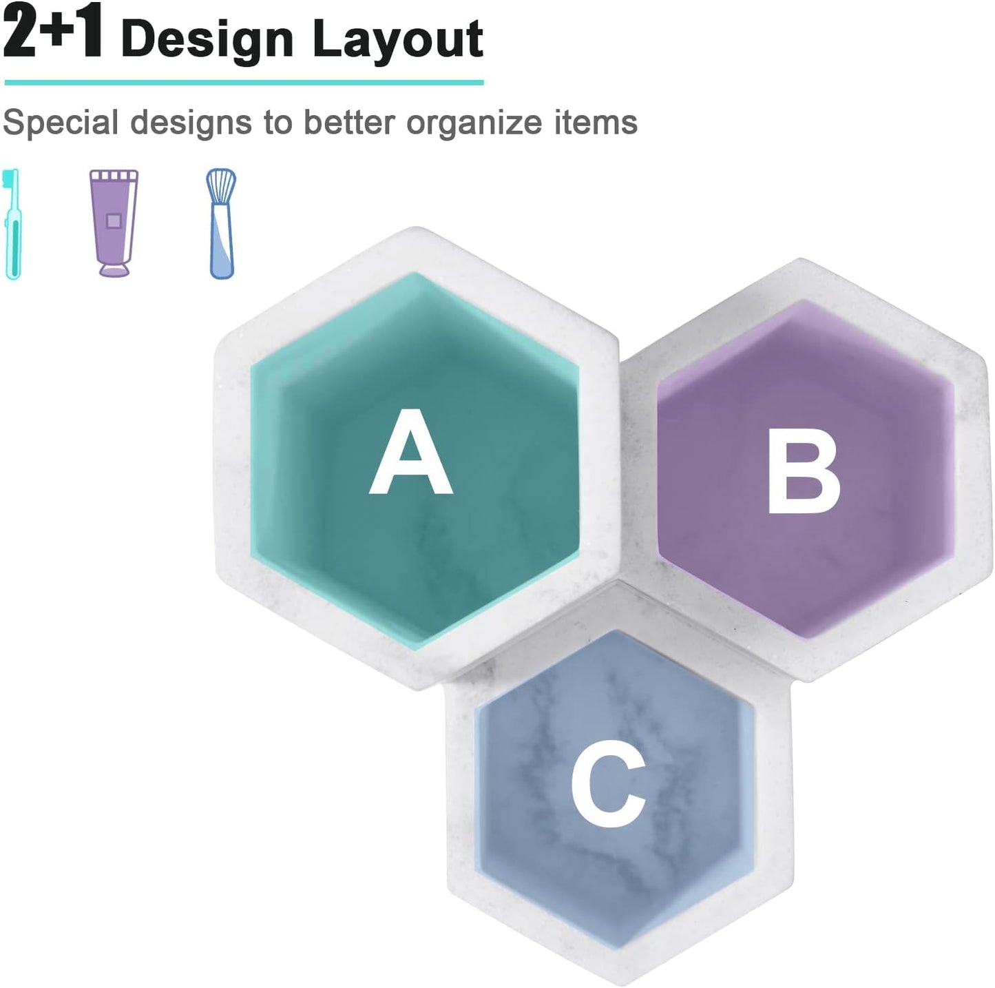 Toothbrush Holders for Bathrooms Toothpaste Holder Stand Bathroom Organizer for Toothbrush Makeup Brushes Holder