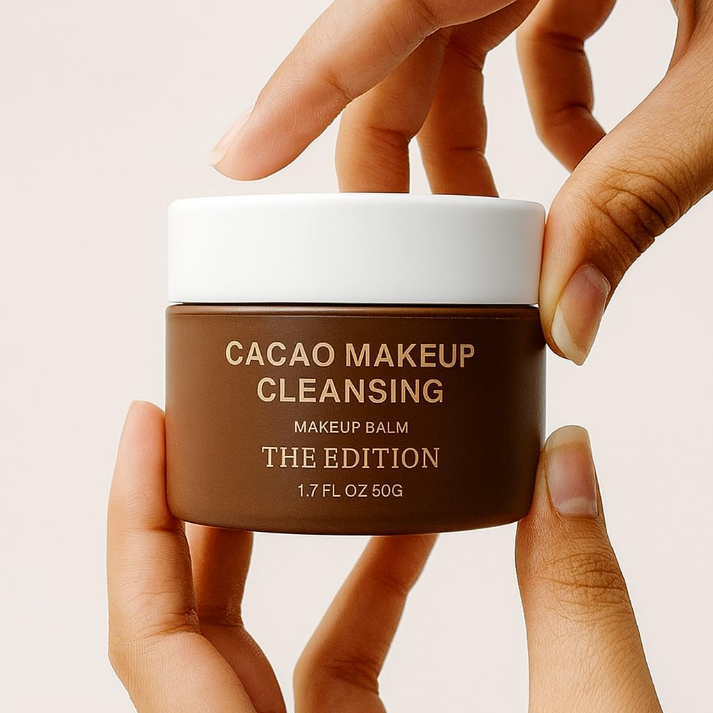 The Edition Cacao Balm Makeup Remover & Cleansing Balm – Gentle Face & Eye Makeup Cleanser for Waterproof Makeup, Hydrating Skincare for All Skin Types, 50g