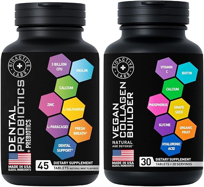 Dental Probiotics for Teeth and Gums and Vegan Collagen - General Wellness Bundle