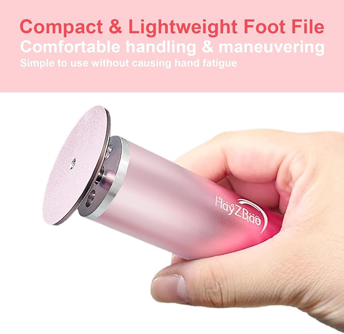 High Torque Electric Foot File - Callus Remover for Feet,Adjustable Speed Foot File with 60 Pcs Sandpaper Discs,Professional Pedicure Tool for Dead Skin and Calluses (Gradient Pink)