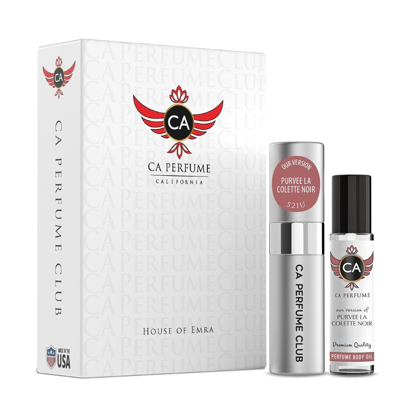 CA Perfume Duo Impression of Purvee La Colette Noir For Women And Men Perfume Layering Set Long Lasting Travel Size EDP + Body Oil Roll-On Bottle 0.27 Fl Oz+0.33 Fl Oz