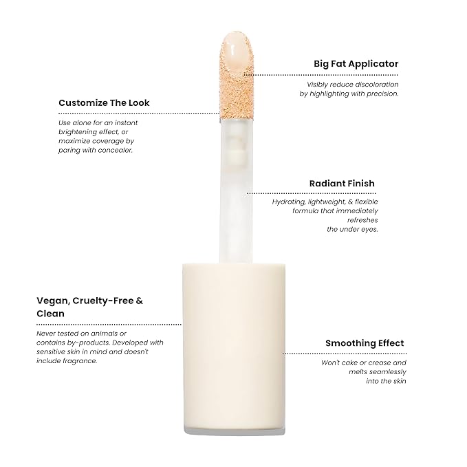 Half Caked Star Bright Liquid Under-Eye Brightener | creamy lightweight formula with light-medium coverage | 4.8ml / 0.16 fl oz (Ray of Light)