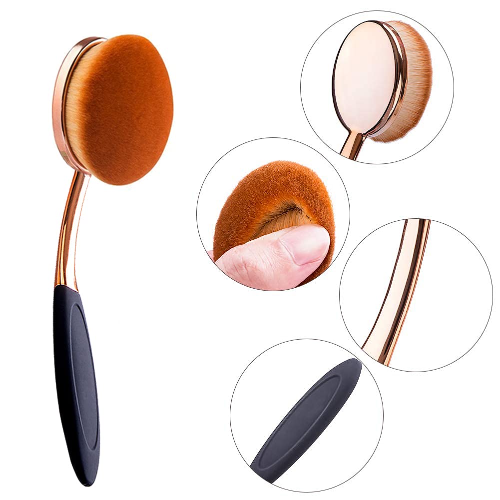 Yoseng Oval Foundation Brush Second Largest Toothbrush makeup brushes Fast Flawless Application Liquid Cream Powder Foundation(2pack)