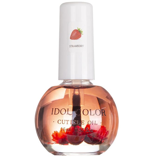 Flowery Scented Cuticle Oil, Infused with Real Flowers, Cuticle Revitalize Oil, Nail Oil For Growth And Strength, Cuticle Remover - Nail Strengthener - Cuticle Softener (0.5 fl.oz, STRAWBERRY)