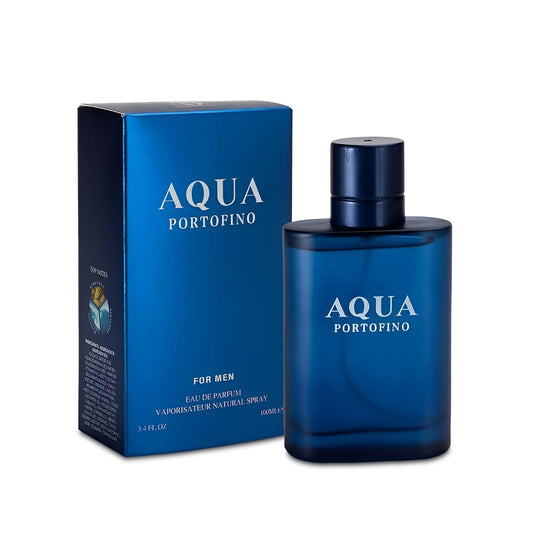 Aqua Portofino Men Cologne with Jasmine, White Musks, Patchouli & Cedarwood Scent Eau De Toilette Spray Long-Lasting Fragrance For Daily Wear Elegant 100ml Bottle