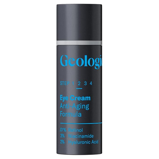 Geologie Anti-Aging Eye Cream | Treats Visible Signs of Aging | Reduce Fine Lines & Wrinkles | Retinol, Caffeine, Peptides, Niacinamide & Hyaluronic Acid | Effective Formula For Men & Women