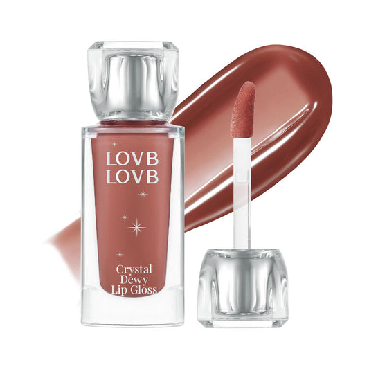 Crystal Dewy Lip Gloss | Lightweight & Non-Sticky | High-Shine & Long-Lasting | Hydrating Korean Lip Care Gloss | 0.17 oz. (04 FRENCH BEIGE)