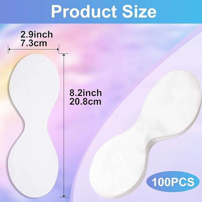 100 Sheets Disposable Non Woven Eye Mask, DIY Cotton Eye Mask Paper, Facial Eye Covers Pads for Skincare, Spa, Moisture Retention