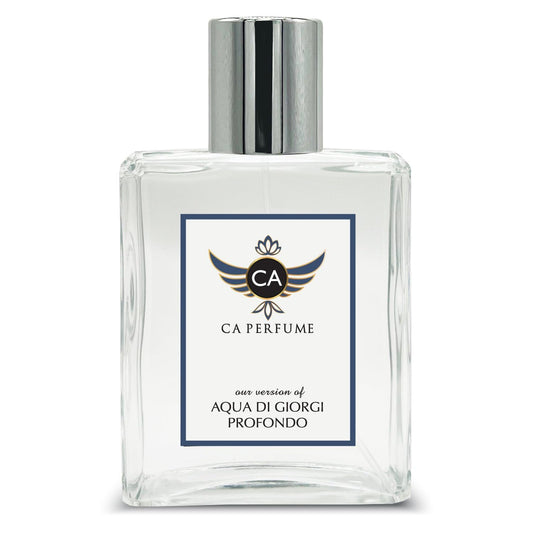 CA Perfume Impression of Aqua Di Giorgi Profondo For Men Replica Fragrance Dupes Eau de Parfum Spray Bottle 3.4 Fl Oz/100ml-X1