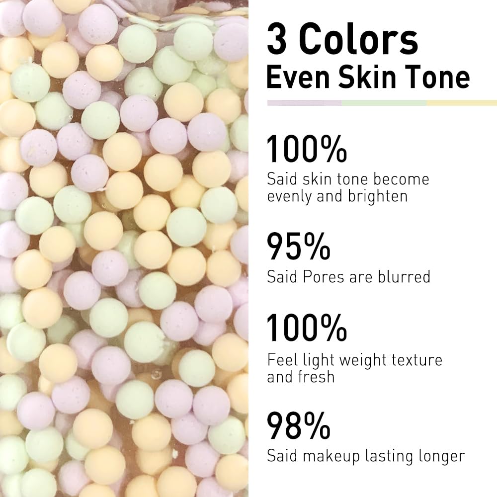 CATKIN Skin Tone Corrector Makeup Primer, Isolation Cream, 3 IN 1 Skin Tone Correcting, 73% Moisturizing Essence, Oil Control Primer For Flawless & Poreless Face Makeup Base Oil Free Formula