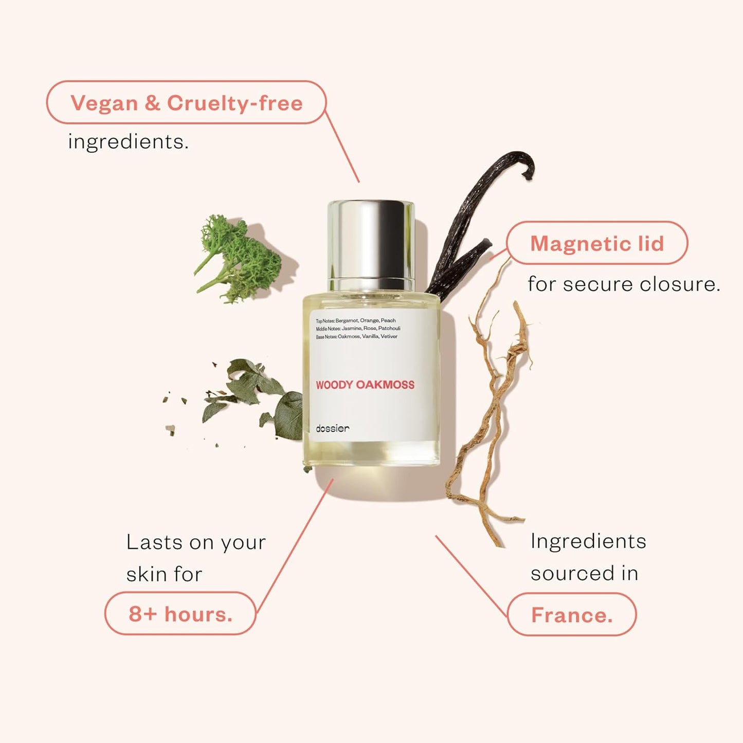 Dossier - Woody Oakmoss - Eau de Parfum - Inspired by C. Coco Mademoiselle - Perfume Luxury - Pure Infused - Paraben-Free - Vegan - For Women - Fragrance 3.4 Fl oz (Spray 100ml)