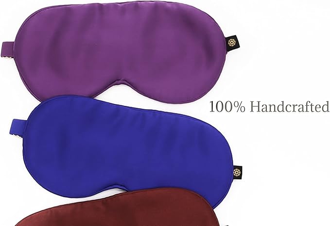 Premium Handcrafted 25 Momme Mulberry Silk Eye Mask for Sleeping (Purple Passion)