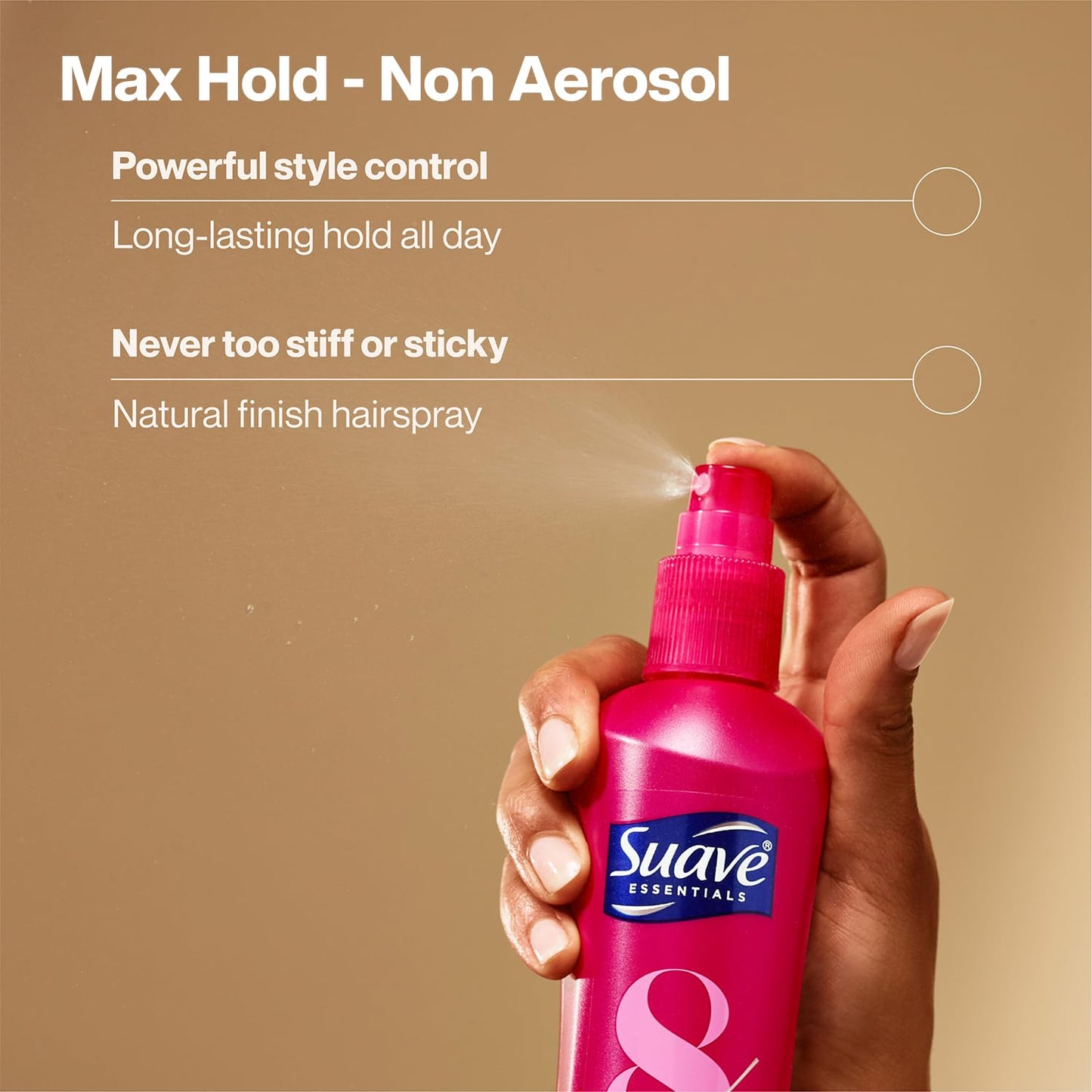 Suave+ Hairspray, Max Hold Bundle – Unscented Hairspray + Scented Non-Aerosol Hair Spray, 11 Oz Ea (2 Piece Set)
