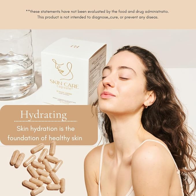Skincare Capsule-Multivitamin for Support Skin - Hyaluronic Acid, Collagen, and Niacinamide Hydrating from Within, Supplement for Healthy Glow Skin.