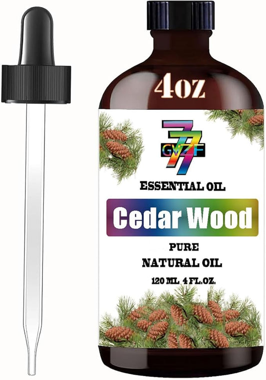 Cedarwood Essential Oil (4 oz/120 ml) - Cedar Oils Used in diffusers, humidifiers, Home Baths, Cleaning Products, Yoga, DIY Soaps and DIY Scented Candles
