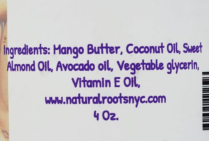 Mango Almond Body Butter, For All Skin Types, For Mature Skin, Hydrating Body Butter, Organic Ingredients, Coconut Oil, Post-Shower Care, 4oz (4 oz)