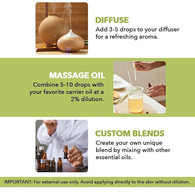 MAJESTIC PURE Lemongrass Essential Oil with Glass Dropper | 100% Pure and Natural Lemongrass Oil | Premium Grade Essential Oils for Diffusers, Skin, Aromatherapy, Massage | 3.4 Fl Oz