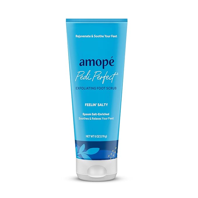 Amopé Rejuvenating Kit - Contains Exfoliating Sugar Foot Scrubs with Epsom Salt, Coffee and a Nourishing Blend of Moisturizers to Rejuvenate, Smooth, Soothe & Relax your Feet, with Foot & Leg Scrubber