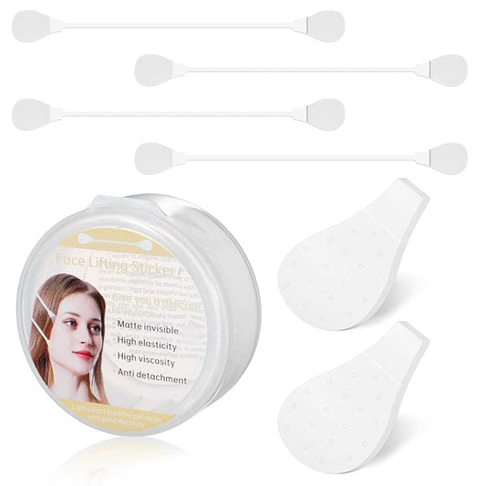 Face Lift Tape Invisible, Instant Face Tape 24Pcs Faces Lift Sticker Ultra-thin Invisible Faces Tapes with Bands, Adhesive Lifting Patch Lifting Band Neck and Eye Lifts Tapes for Women Ladies