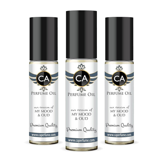 CA Perfume Impression of Oud Satin Mood for Men Eau De Parfum Amber Woody Scent Long Lasting Cologne for Men Travel Size TSA Ready for Day and Night Wear 0.33 Fl Oz 10ml (Pack of 3)
